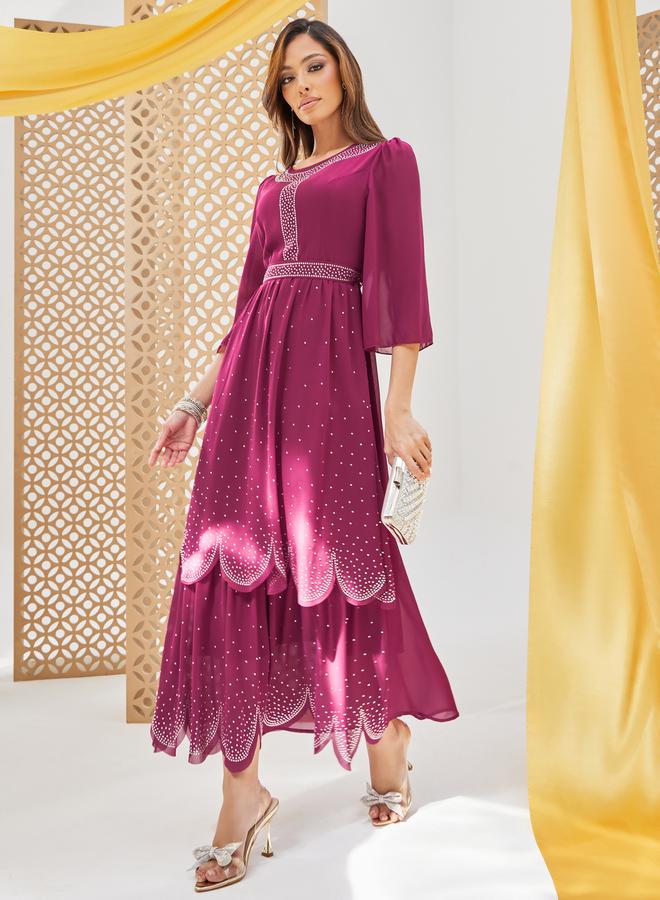 Styli Tiered Chiffon Dress  - Image 1