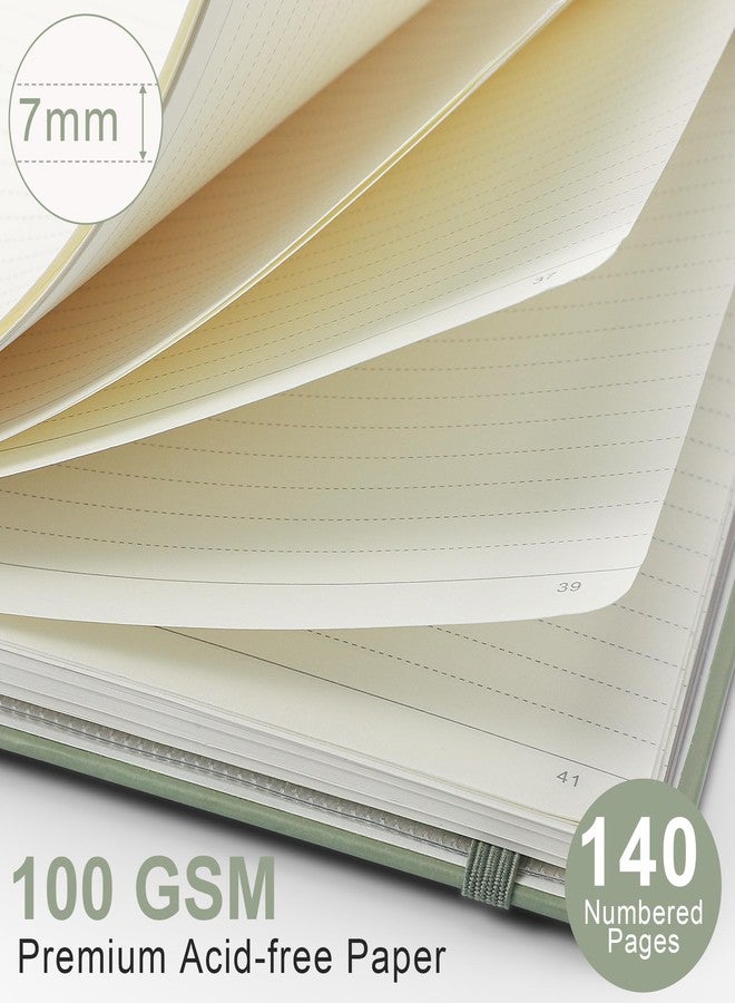 RETTACY Spiral Journal Notebook, 140 Numbered Lined Pages, A5 Medium Size (5.7'' x 8.3''), for Men & Women, Journaling, Writing, Work & Office, Hardcover, 100 GSM Thick Paper (Light Green) - Image 4
