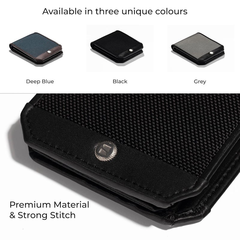 scarters Men Nylon Abundance Infinite Wallet Rfid Protected Mindful Microfibre 6 Card Slots & 2 Hidden Pockets Black - Image 5