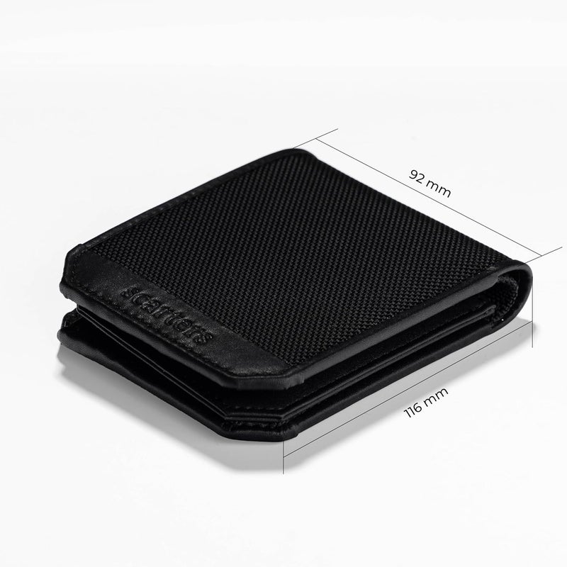 scarters Men Nylon Abundance Infinite Wallet Rfid Protected Mindful Microfibre 6 Card Slots & 2 Hidden Pockets Black - Image 2