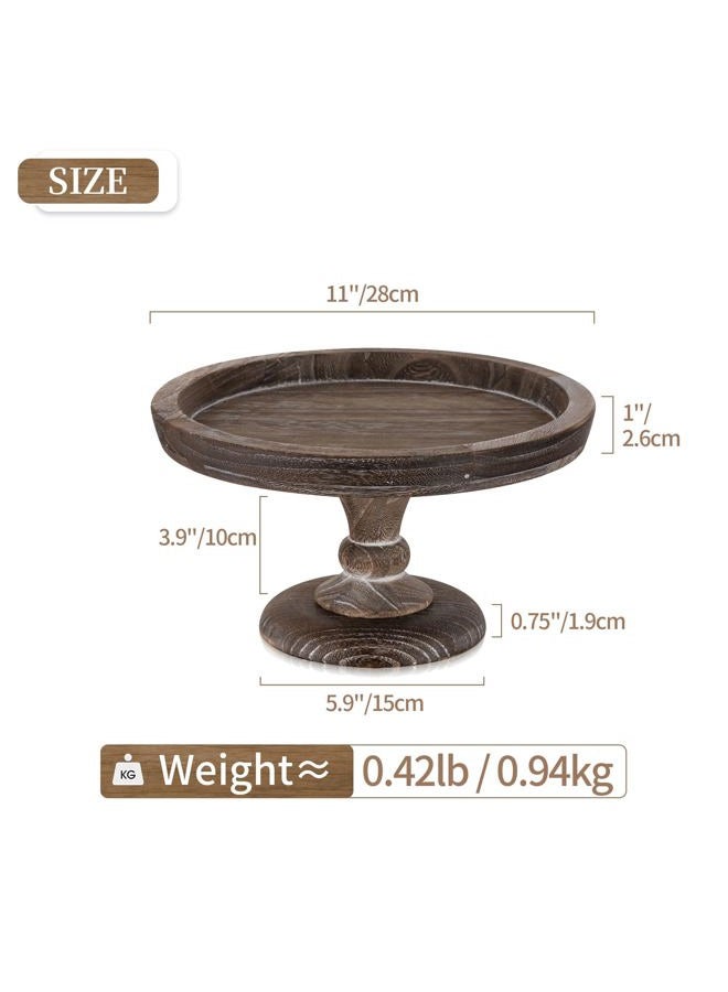 Hanobe Round Wood Display Riser: Rustic Wooden Risers Decorative Pedestal Plate Stand Small Cake Holder Tray for Wedding Birthday Decor - Image 5