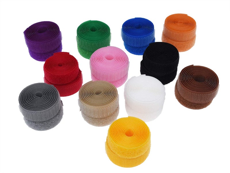 IHKFILAN 5 Yards Sew On Hook and Loop Tape Fastening Nylon Fabric Tape with Non-Adhesive for DIY Craft Interlocking Tape Sewing Fasteners (3/4'' Wide, 5 Yard Hook + 5 Yard Loop) for Roll,Khaki - Image 2