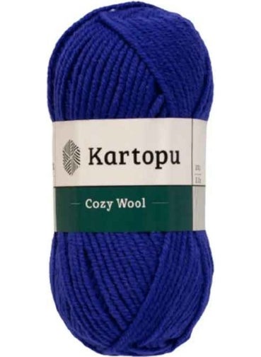 Kartopu Cozy Wool K1624 Violet Blue 25% Wool Blend Thick Knitting Yarn Scarf & Beret Yarn  - Image 1