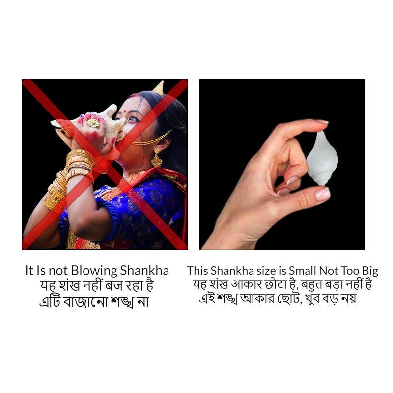 MAYAPURI Natural Non-blowing Puja Jal Shankh, Original Conch Shell, Pooja Jal Shankha, Size: 3.5 inches (Pack of 1) - Image 5