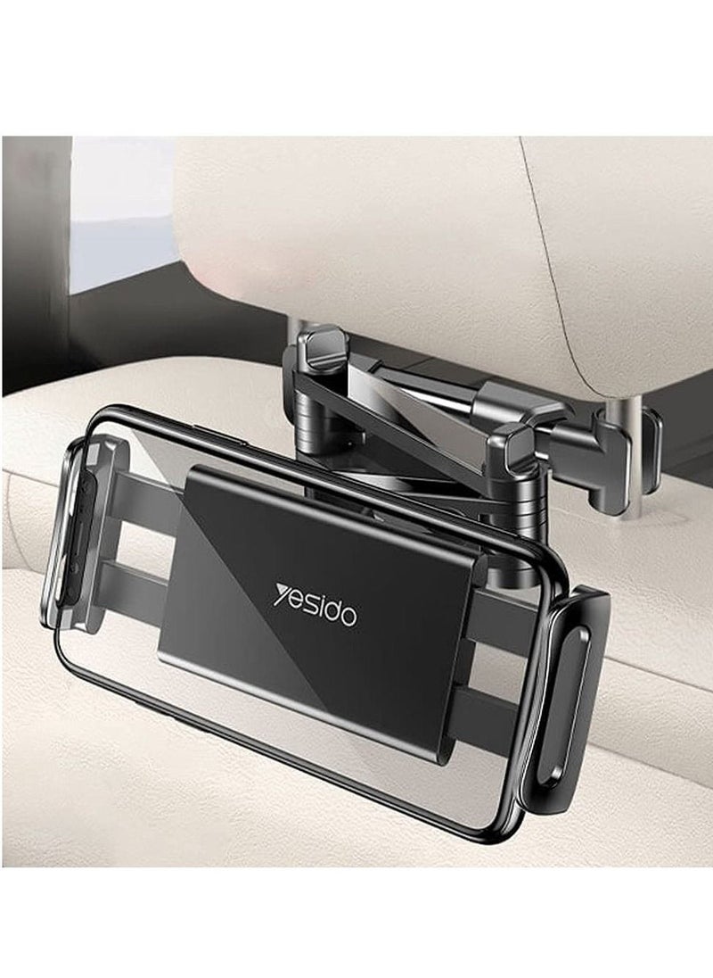 Yesido C117 Car Tablet Headrest Mount Tablet Holder For Car Seat 360 Degree Rotation Compatible With 4.7Inch To 12.9 Inch, Compatible With Tablets/Iphone 13/Ipads/Smartphones - Image 3
