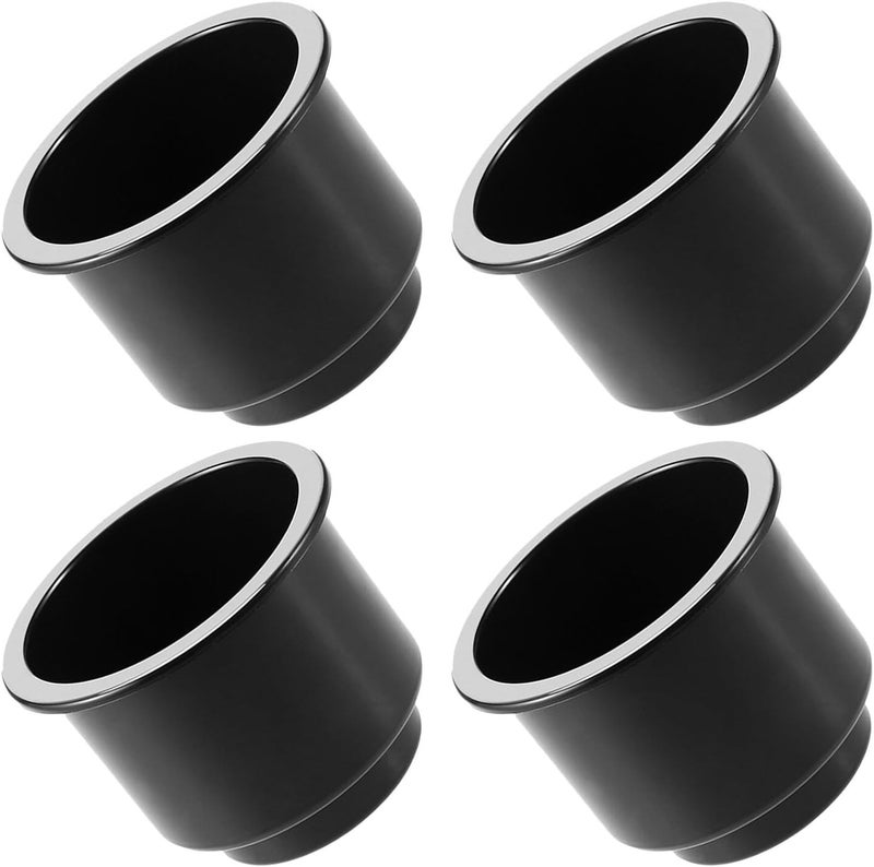GANAZONO 4pcs Silver Trim Car Cup Holder Inserts 4.2x3.3 Inch Plastic Automotive Center Console Drink Holders for SUV Truck Rv Front Seat - Image 1
