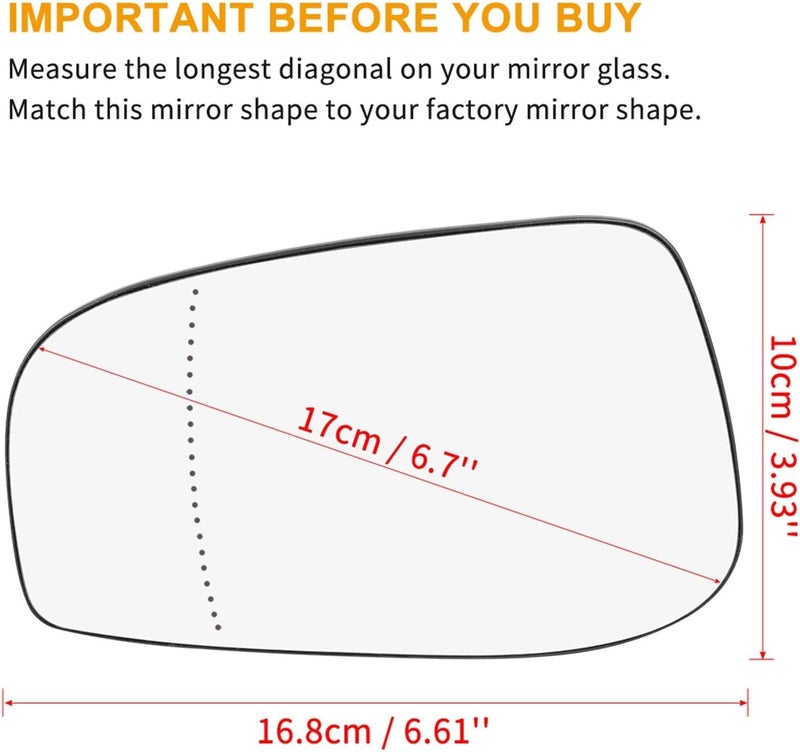 Wivplex Heated Side Mirror Glass for Volvo S80 S60 (2004-2006) - Image 3