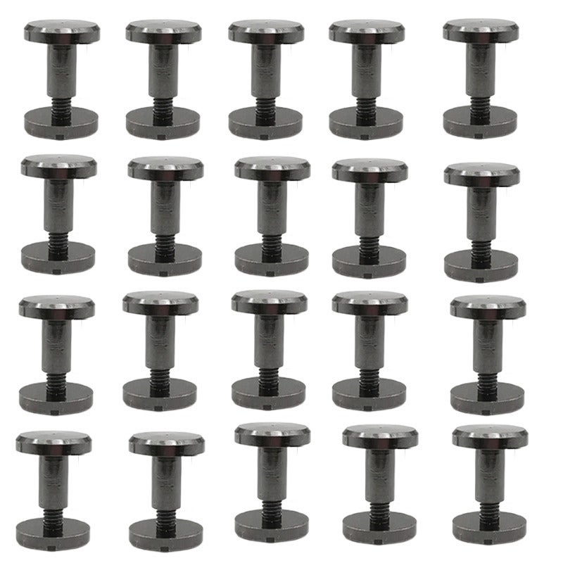Brass Rivets 8mm High Quality Brass Material - Black Electroplated Surface Flat Head Rivets for Leather Crafts Luggage Bags Shoes Pet Collars - Image 1