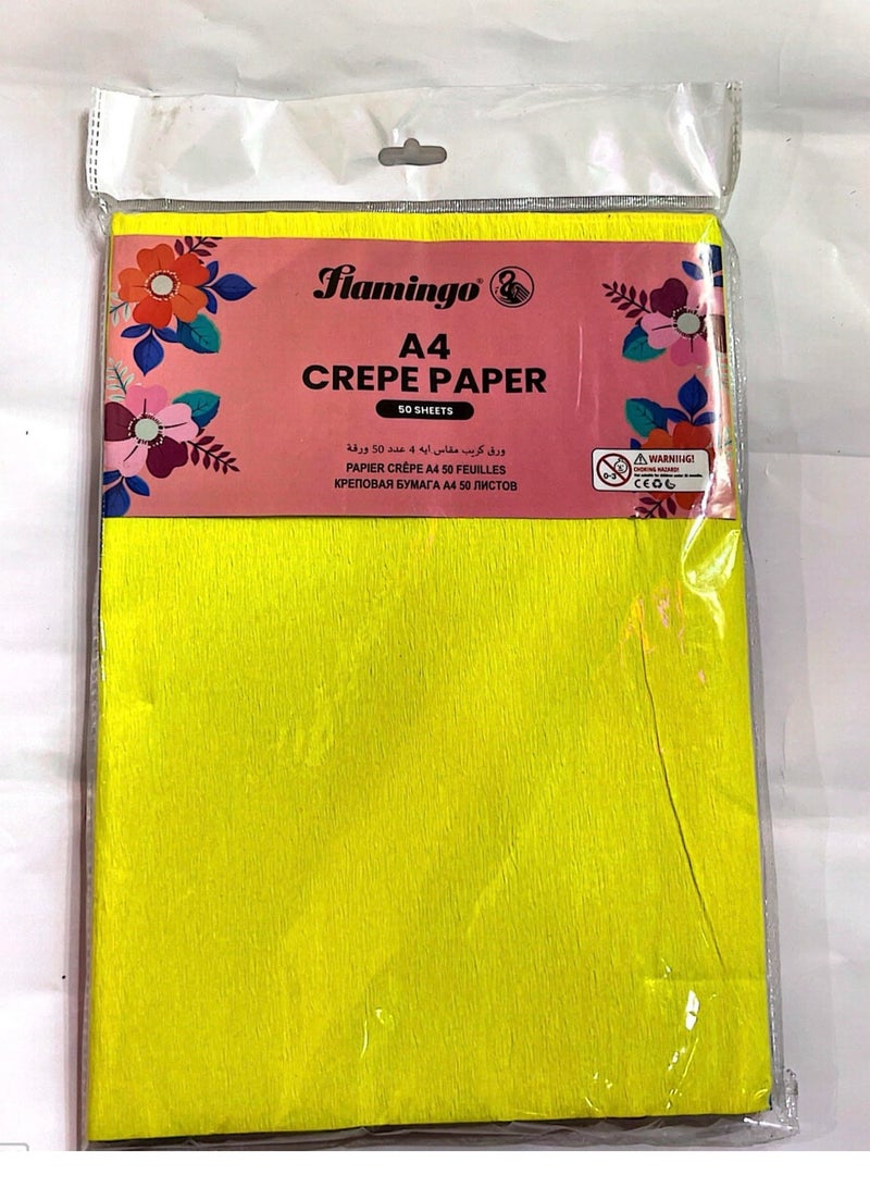 50 ورقة مقاس A4 ورق كريب متعدد الألوان - Image 1