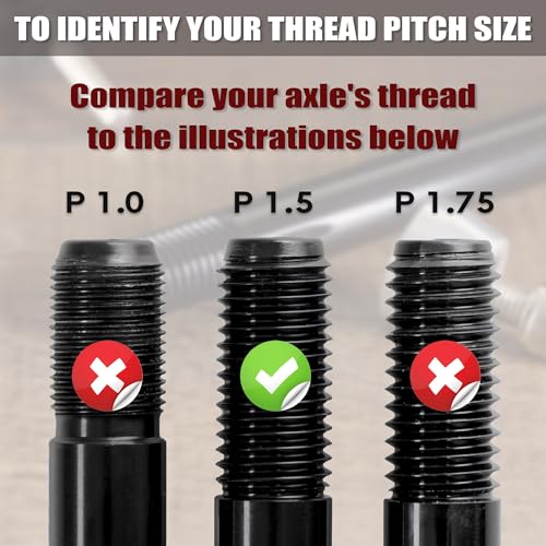 CyclingDeal Trainer Thru Axle - Bike Bicycle 12mm Rear Wheel Skewer for Indoor - Length 166mm to 178mm Boost -Thread Pitch: M12 x P1.5 - Spacers 2.5mm/6mm Included - Image 3
