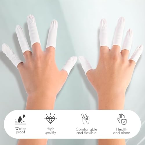 SCHOFIC ANTI-STATIC ESD SAFE CHLORINATED DISPOSABLE LATEX FINGER COTS [REUSABLE RUBBER FINGERTIPS] 4 MIL THICK - White (24) - Image 4