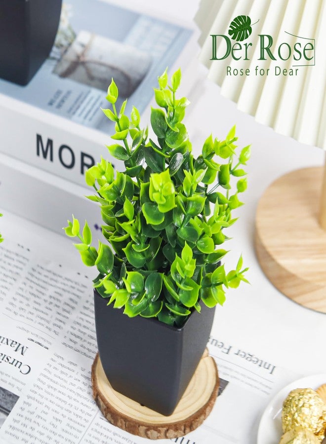 Der Rose 4 Packs Fake Plants Small Artificial Mini Faux Plants for Bathroom Home Office Shelf Black Decor Indoor - Image 3