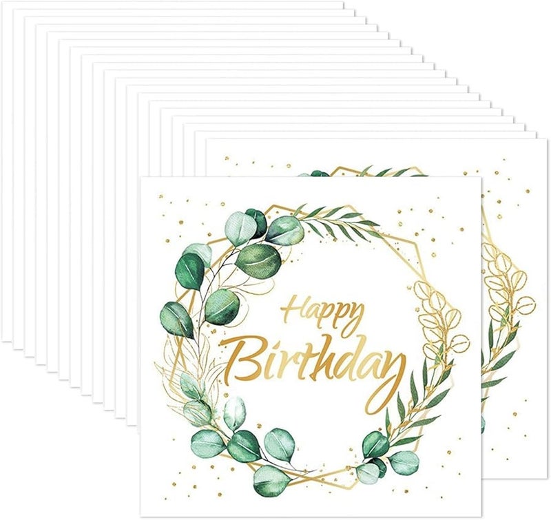 20 Pack Eucalyptus Patterned Napkins Absorbent Dinnerware For Festive Gatherings Sustainable Table Setting - Image 5