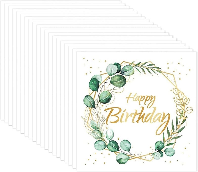 20 Pack Eucalyptus Patterned Napkins Absorbent Dinnerware For Festive Gatherings Sustainable Table Setting - Image 1