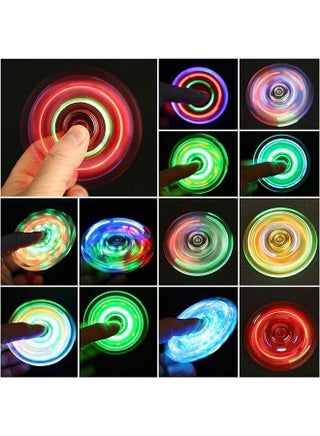 LED Light up Fidget Spinners 5 Pack, Clear Fidget Toys, ADHD Anxiety Toys Stress Relief Reducer Spin for Kids and Adults - view 2