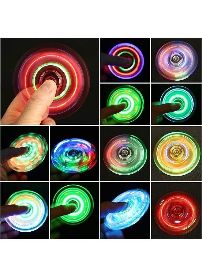 LIXADA - LED Light up Fidget Spinners 5 Pack, Clear Fidget Toys, ADHD Anxiety Toys Stress Relief Reducer Spin for Kids and Adults - Image 1