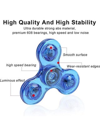 LED Light up Fidget Spinners 5 Pack, Clear Fidget Toys, ADHD Anxiety Toys Stress Relief Reducer Spin for Kids and Adults - view 3