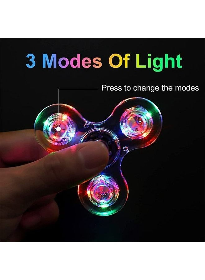 LIXADA - LED Light up Fidget Spinners 5 Pack, Clear Fidget Toys, ADHD Anxiety Toys Stress Relief Reducer Spin for Kids and Adults - Image 1