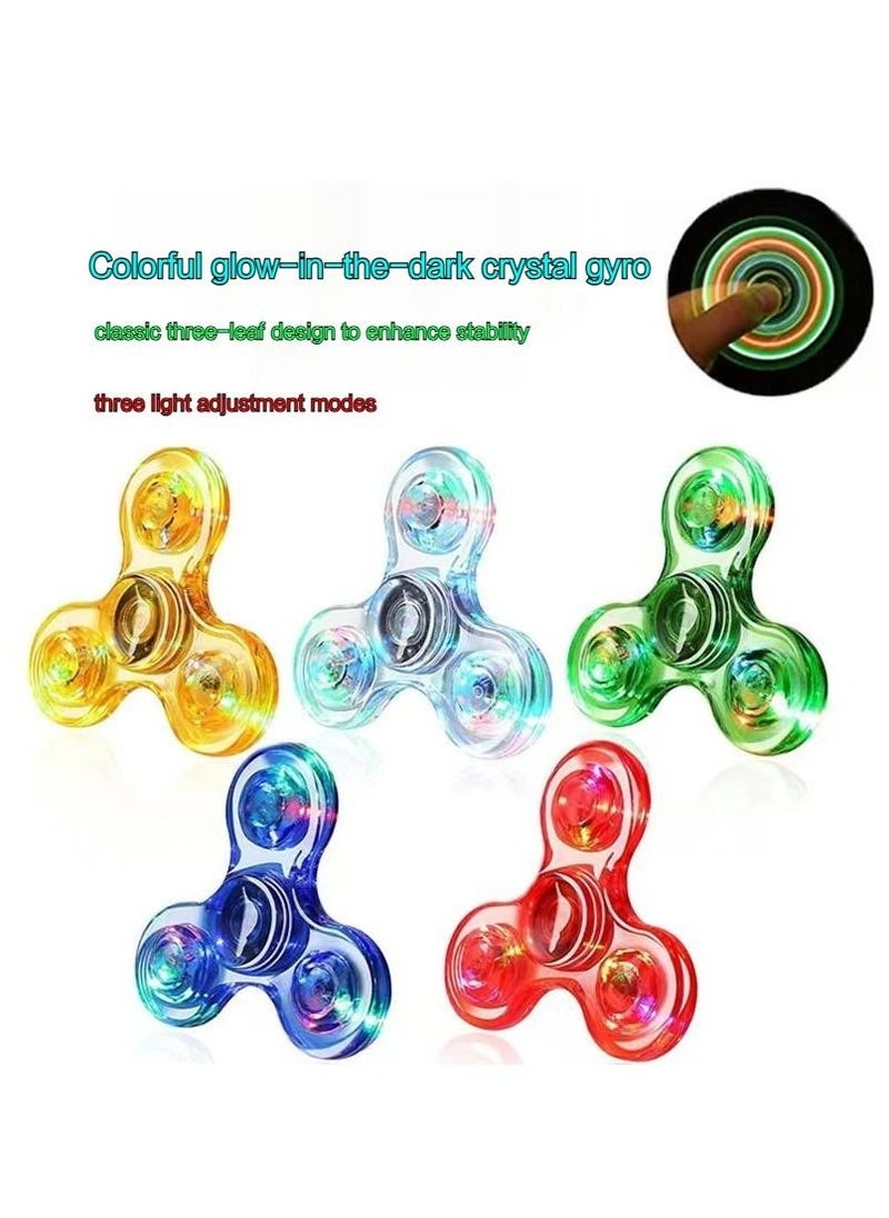 LIXADA - LED Light up Fidget Spinners 5 Pack, Clear Fidget Toys, ADHD Anxiety Toys Stress Relief Reducer Spin for Kids and Adults - Image 1