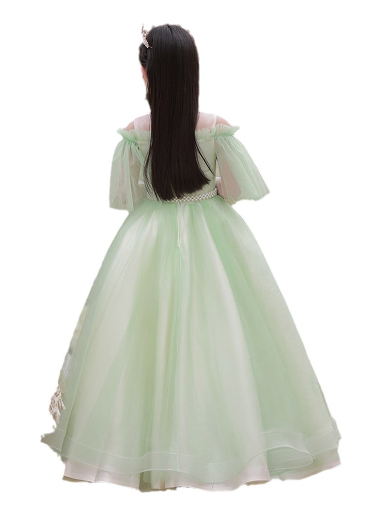 Girls Birthday Party Princess Dress Piano Performance Dress Costume - Image 1