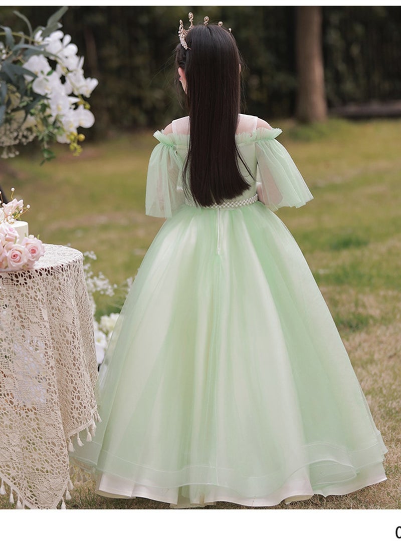 Girls Birthday Party Princess Dress Piano Performance Dress Costume - Image 4