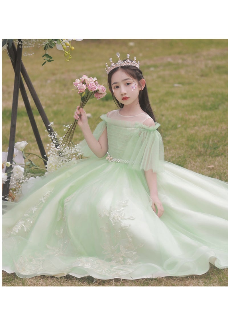 Girls Birthday Party Princess Dress Piano Performance Dress Costume - Image 3