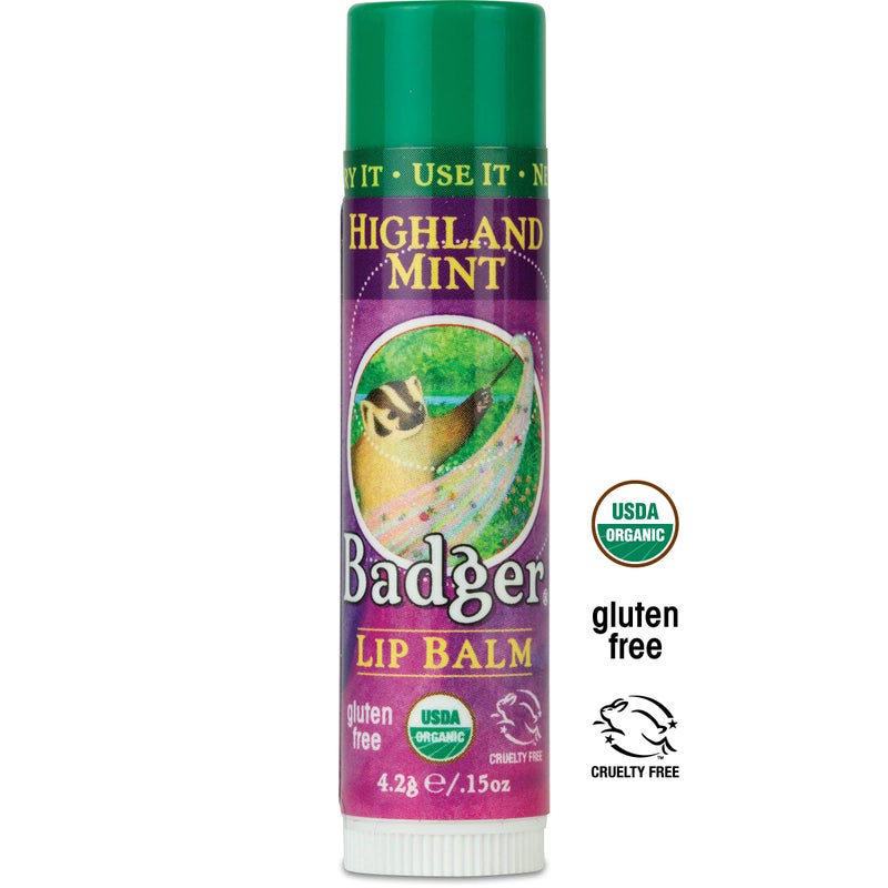 Badger Highland Mint Classic Lip Balm - 0.15oz Stick - Image 2