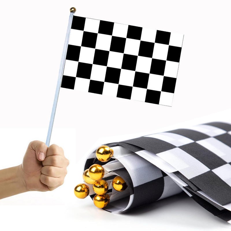 RECER Traffic Cones with Racing Checkered Flags-6 Traffic Cones With Hole on Top, 12 Checkered Flags, Race Car Birthday Party Supplies, Table Centerpiece Decorations, Kids Gift (18PCS) - Image 3