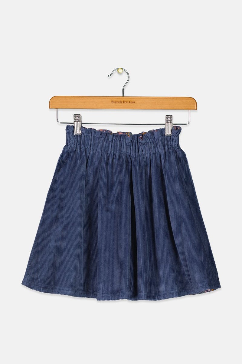 Tchibo Toddlers Girl Pull On Textured Corduroy Skirt, Navy Combo - Image 1
