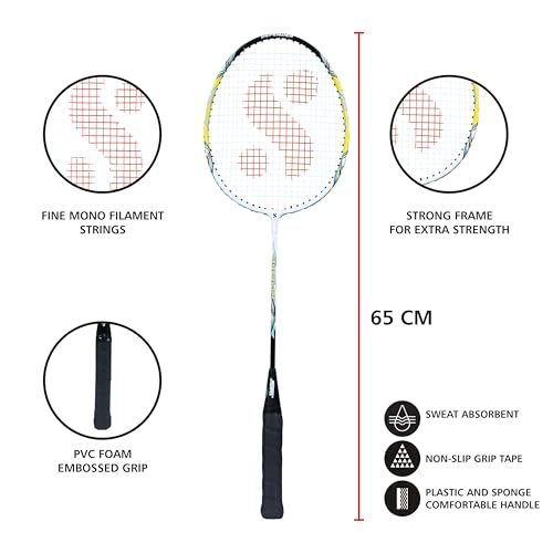 Silvers Silver's Aluminium Defender Badminton Kit (2 Racquets with Full Cover, 1 Box Feather Shuttlecock Pack of 3)(Green/White) - Image 3