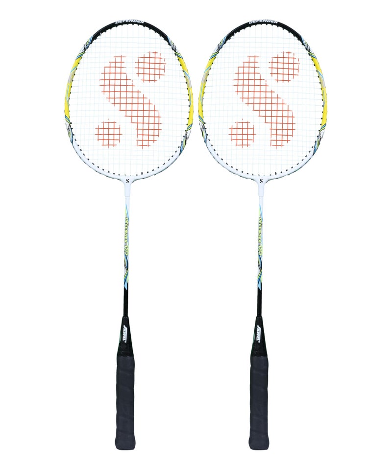 Silvers Silver's Aluminium Defender Badminton Kit (2 Racquets with Full Cover, 1 Box Feather Shuttlecock Pack of 3)(Green/White) - Image 2
