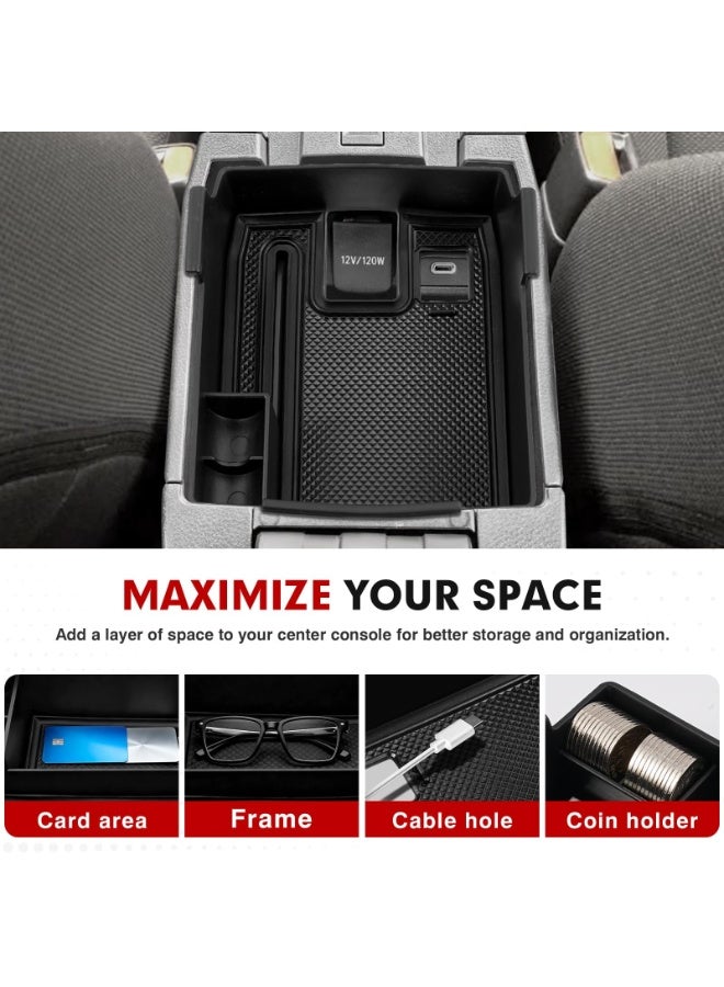 Bukela Center Console Organizer for 2019-2026 Toyota Corolla/ 2022-2026 Corolla Cross Accessories Car Armrest Storage Box Middle Console Tray Container with Non-Slip Silicone Mats - Image 3