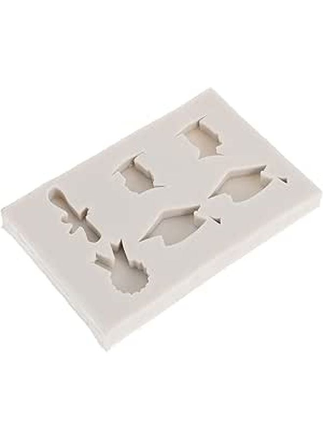 Graduation Theme Silicone Baking Mold 2pcs Set Bachelor Cap and Medal Cake Decorations - Image 1