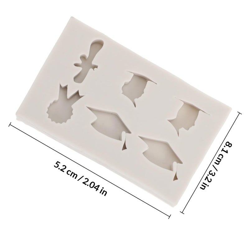 Graduation Theme Silicone Baking Mold 2pcs Set Bachelor Cap and Medal Cake Decorations - Image 3