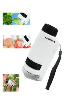 Excefore Miniscope Kids, Pocket Microscope for Kids, Handheld Microscope, Portable Microscope, Led Lighted Pocket Microscope, for Children’s Learning, Scientific Experiment and Exploring The World (White)  - Image 1