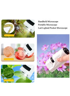 Excefore Miniscope Kids, Pocket Microscope for Kids, Handheld Microscope, Portable Microscope, Led Lighted Pocket Microscope, for Children’s Learning, Scientific Experiment and Exploring The World (White)  - Image 2