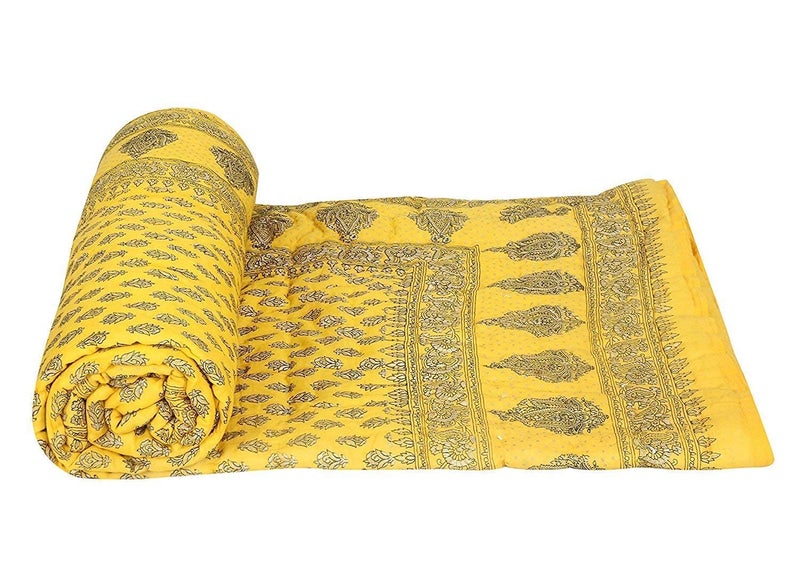 Kartik Fashion Rajasthani Traditionali Handmade Jaipuri Single RazaiQuiltBlanketac Comforter - Image 1