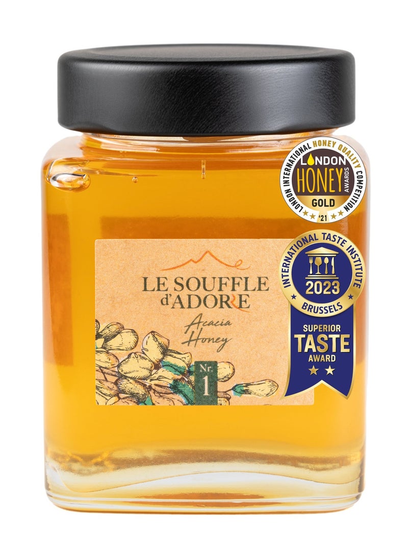 Le Souffle d'Adore Premium Acacia Honey 100% Natural in glass jar 250g | Le Souffle d'Adore - Image 1