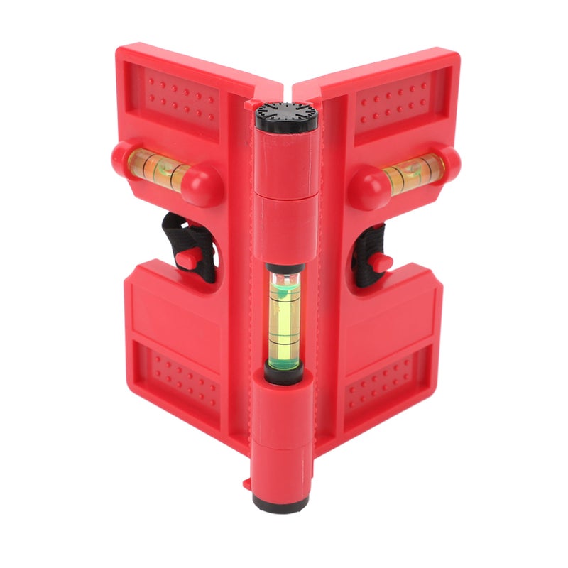 Magnetic Post Level Professional High Accuracy 3 Vials Folding Post Level Tool with Elastic Loop for Posts Pipes Railings and Signs Red - Image 4