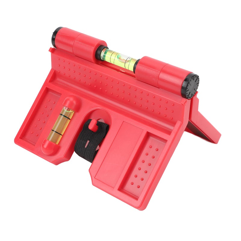 Magnetic Post Level Professional High Accuracy 3 Vials Folding Post Level Tool with Elastic Loop for Posts Pipes Railings and Signs Red - Image 5