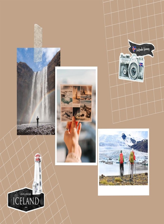 Trendzeen Iceland Sticker - Decorative Iceland Stickers for Scrapbooking, Photo Albums, Travel Journal, Planner, Crafts - Iceland Scrapbook Stickers with Camera, Flag, Icelandic Vacation Theme - Set of 2 Items - Image 4