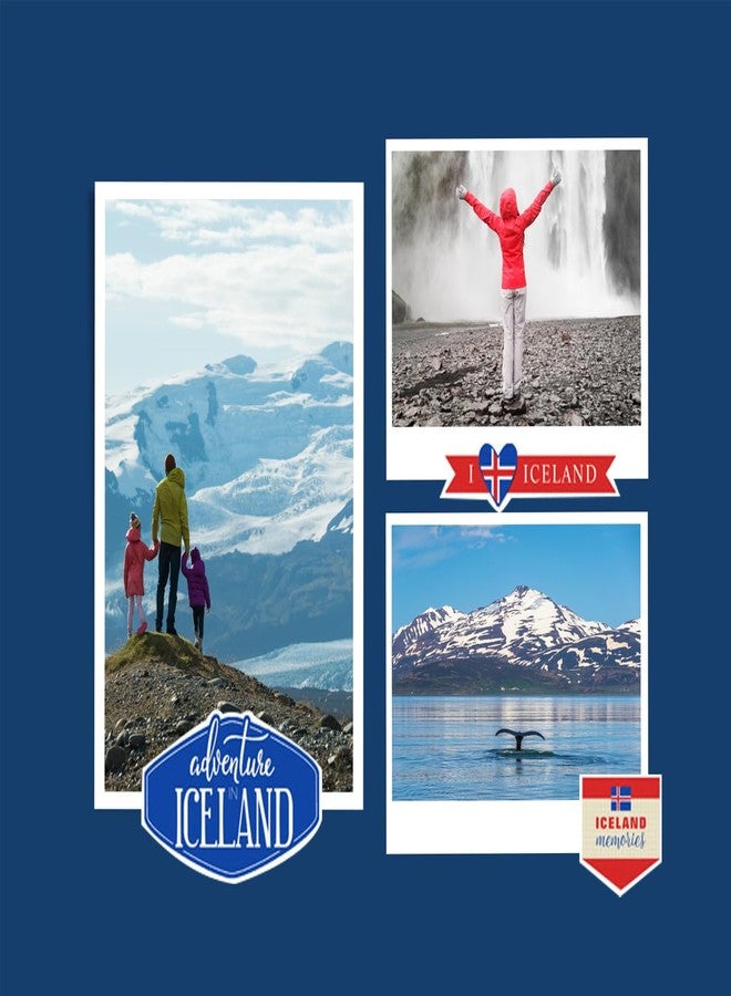 Trendzeen Iceland Sticker - Decorative Iceland Stickers for Scrapbooking, Photo Albums, Travel Journal, Planner, Crafts - Iceland Scrapbook Stickers with Camera, Flag, Icelandic Vacation Theme - Set of 2 Items - Image 3