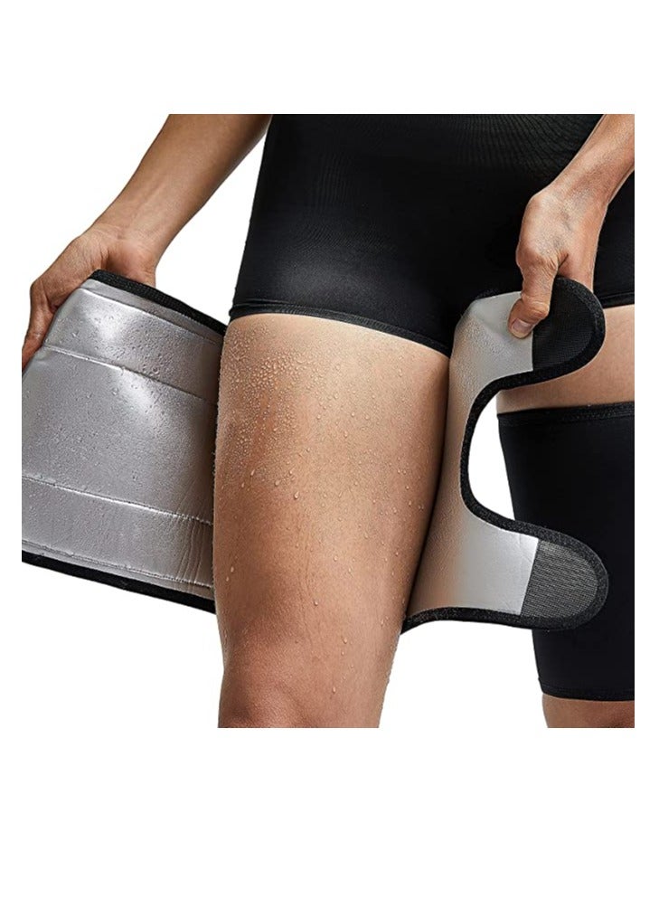 SOLARAE Thigh Trimmers for Women Sauna Sweat Bands Thigh Shaper Adjustable Sauna Waist Trainer for Leg - 1 Pair - Image 1