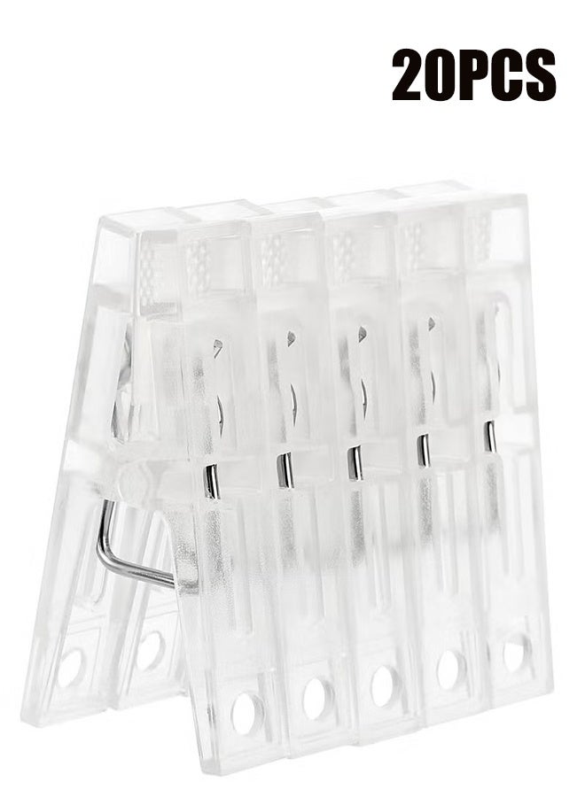 YJ 20 Pcs Plastic Beach Towel Clips Chair Clips for Towels Clothespins for Clothes - Image 1