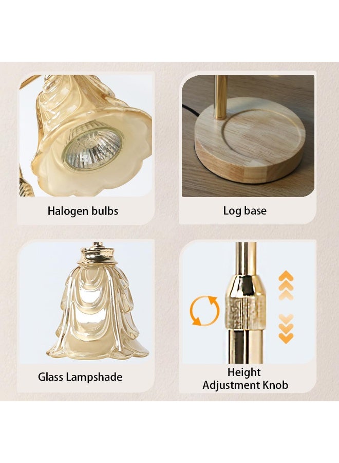 عربست مصباح تسخين الشموع مع مؤقت وخاصية تعديل الإضاءة وارتفاع قابل للتعديل، مثالي لديكور المنزل وغرفة النوم، جهاز تسخين الشمع مع مصباحين للشموع في الجرار، هدية رائعة للأم والمرأة والصديقة والأخت في عيد الأم وأعياد الميلاد | ذهبي - Image 5