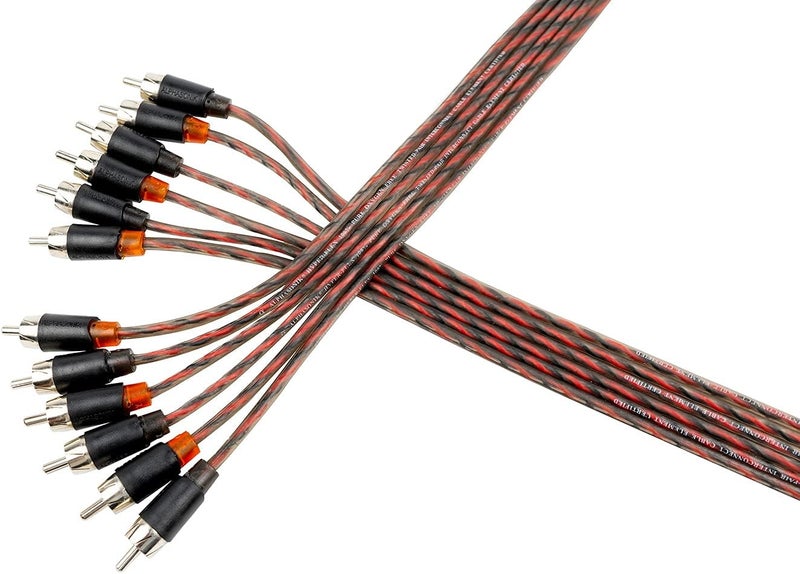 Alphasonik 17 Feet Premium 6 Channel Hyper-Flex RCA Interconnect Signal Patch Audio Cable with X-Radial Twist Wire Technology 100% Oxygen Free Copper Element Certified Multiple Applications FLEX-R66 - Image 2