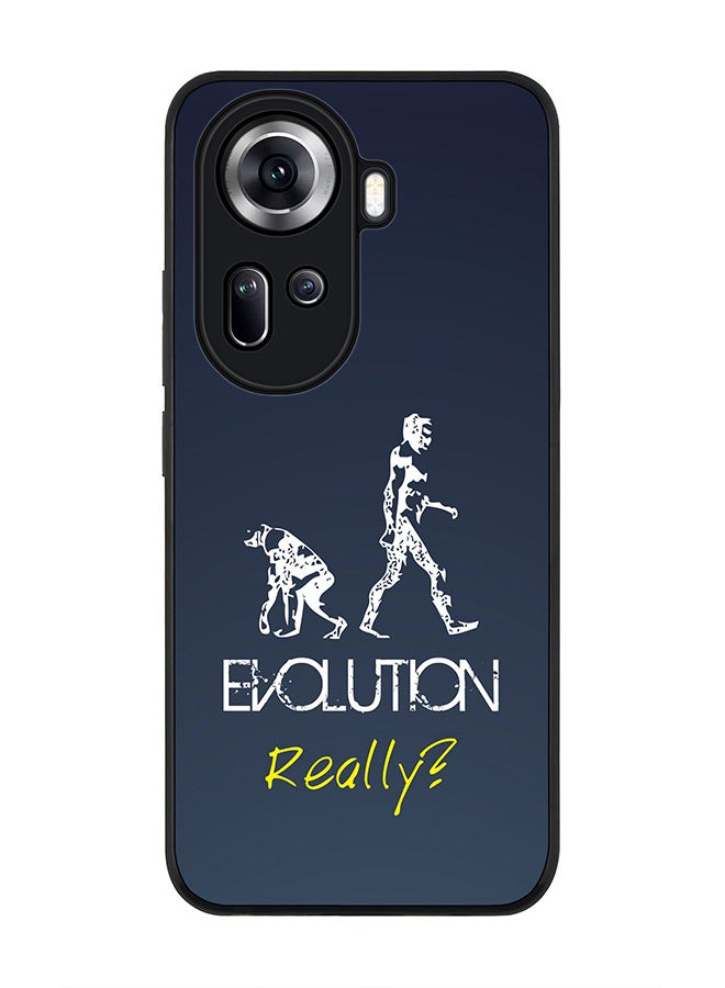 Stylizedd Rugged Black Edge Case for Oppo Reno11, Slim fit Soft Case Flexible Rubber Edges Anti Drop TPU Gel Thin Cover -  Evolution, Really (Grey) - Image 1