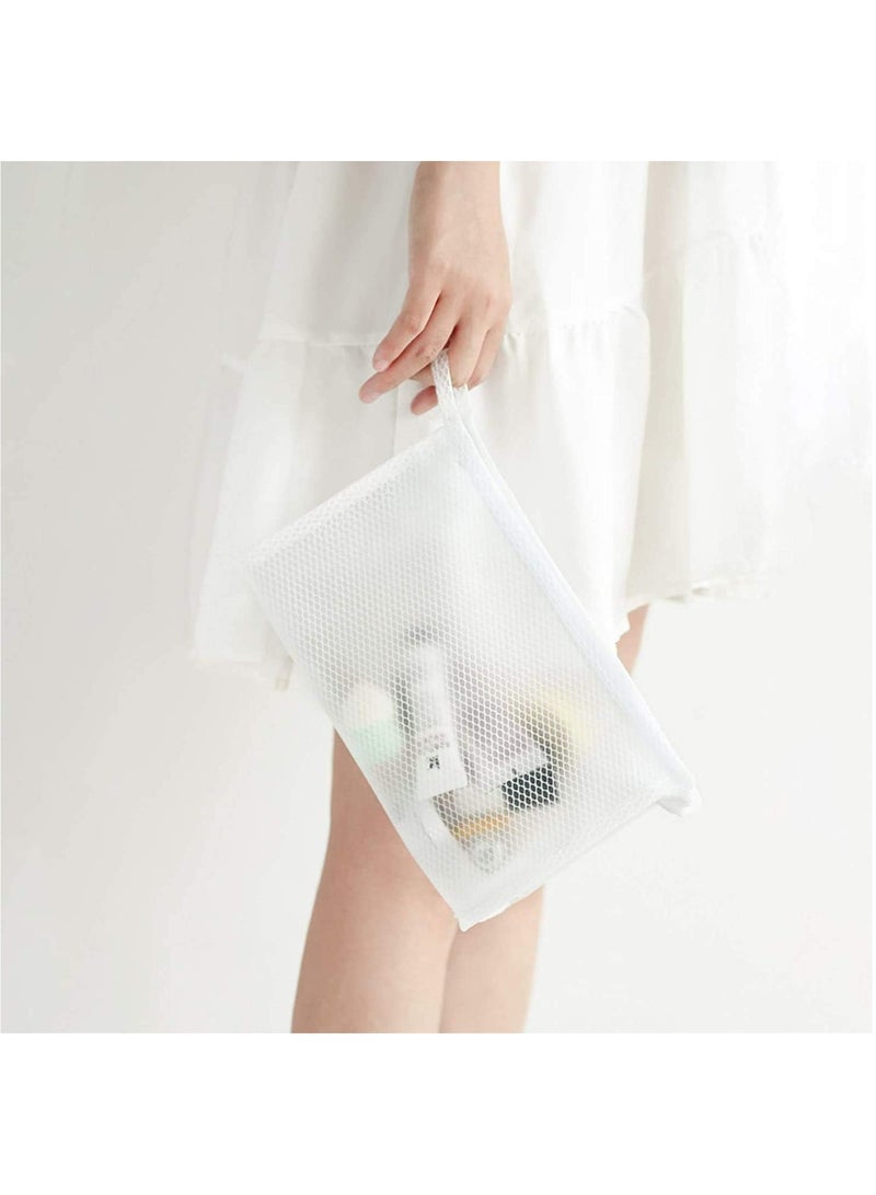 Rubik حقيبتان شفافتان من الشبك لمنتجات التجميل، منظم مكياج للسفر بأكياس بسحاب للرجال والنساء (23x15x9 سم) (أسود) - Image 2