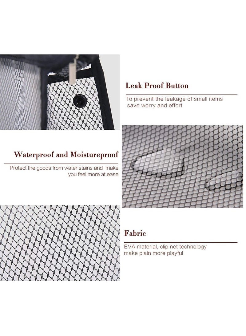Rubik حقيبتان شفافتان من الشبك لمنتجات التجميل، منظم مكياج للسفر بأكياس بسحاب للرجال والنساء (23x15x9 سم) (أسود) - Image 4