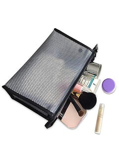 2 Pack Clear Mesh Toiletry Bags, Travel Makeup Cosmetic Organiser Zipper Pouches for Men Women (23x15x9cm) (black) - pzsku/ZCB22A302580D81D15B8DZ/45/1741262137/2733b903-c63f-42e4-8c65-2d361cb7e8e9